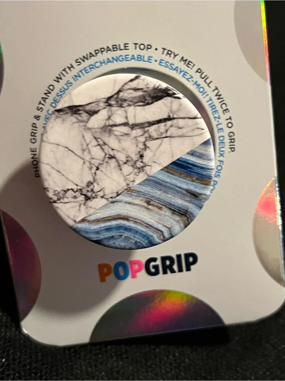 PopSocket PopGrip Marble Phone Grip in White and Gray